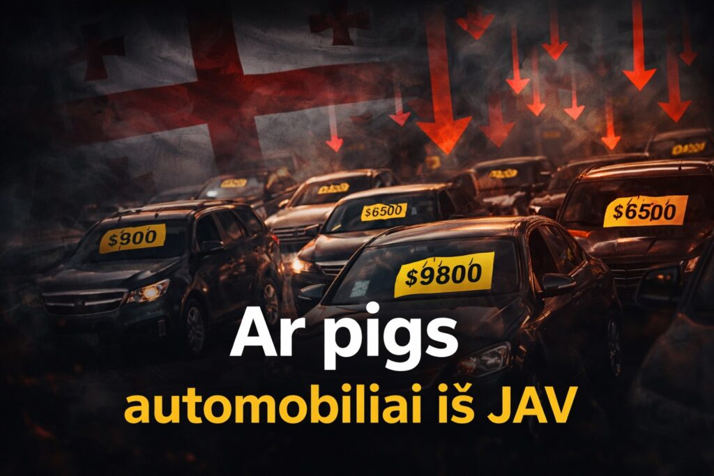 JAV automobiliai aukcionuose – kainų pokyčiai dėl Gruzijos politikos