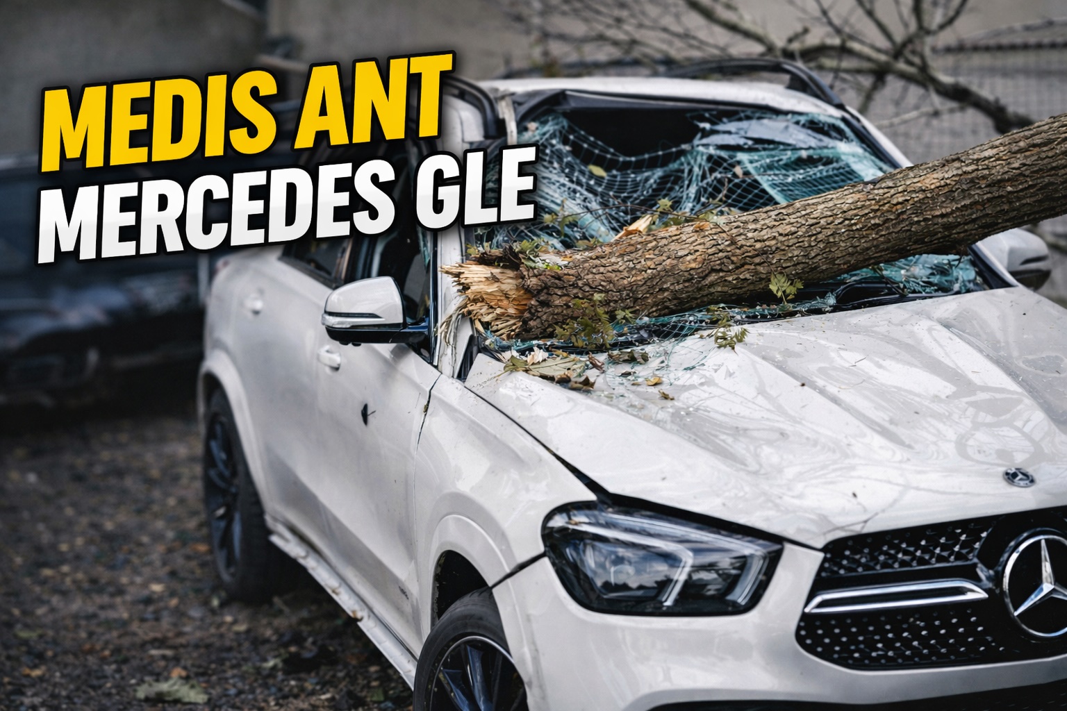 Mercedes-Benz GLE po medžio smūgio – kėbulo pažeidimai ir remonto pavyzdys