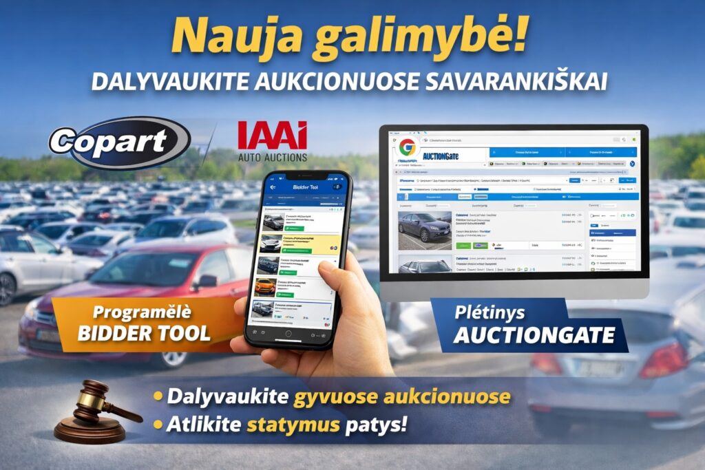 Dalyvavimas Copart ir IAAI aukcionuose per Bidder Tool ir AuctionGate – USAutoImport.lt