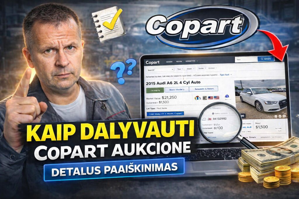 Kaip dalyvauti Copart aukcionuose – detalus paaiškinimas USAutoImport klientams